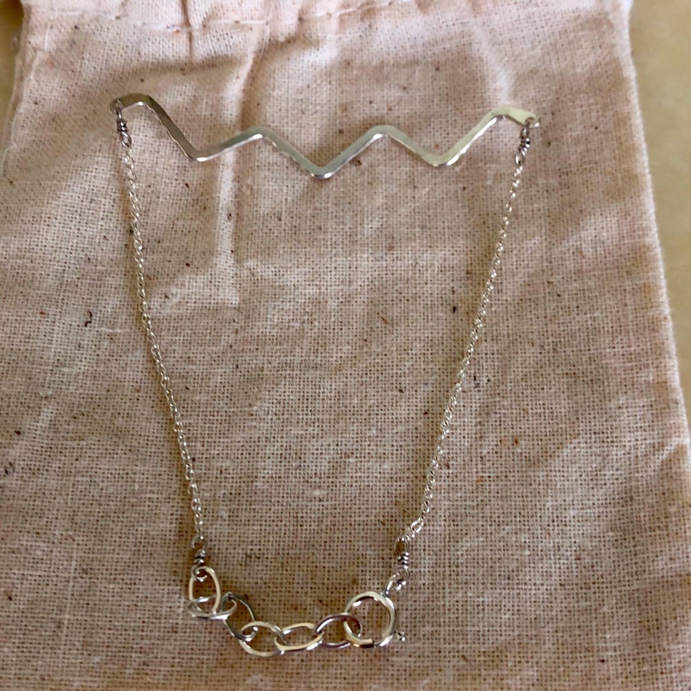 Sterling silver zigzag bar bracelet